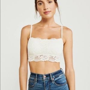 Abercrombie & Fitch Womens Lace Bralette in White